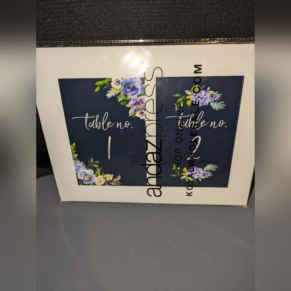 Blue Floral Paper Table Numbers NWT